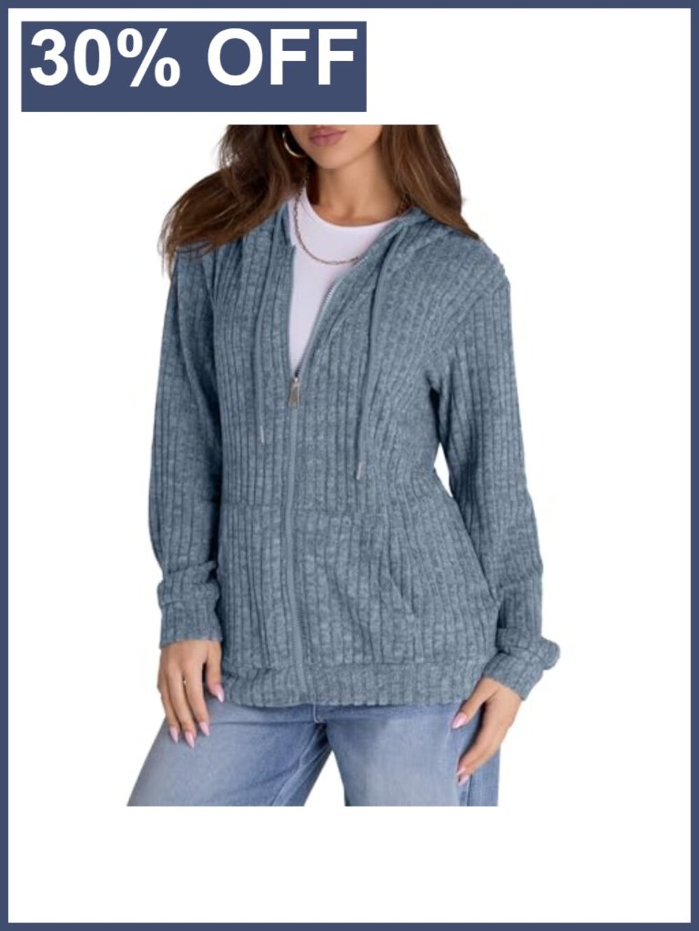 Womens Zip Up Hoodie Oversized Lightweight Long Sleeve Sweatshirt Casual